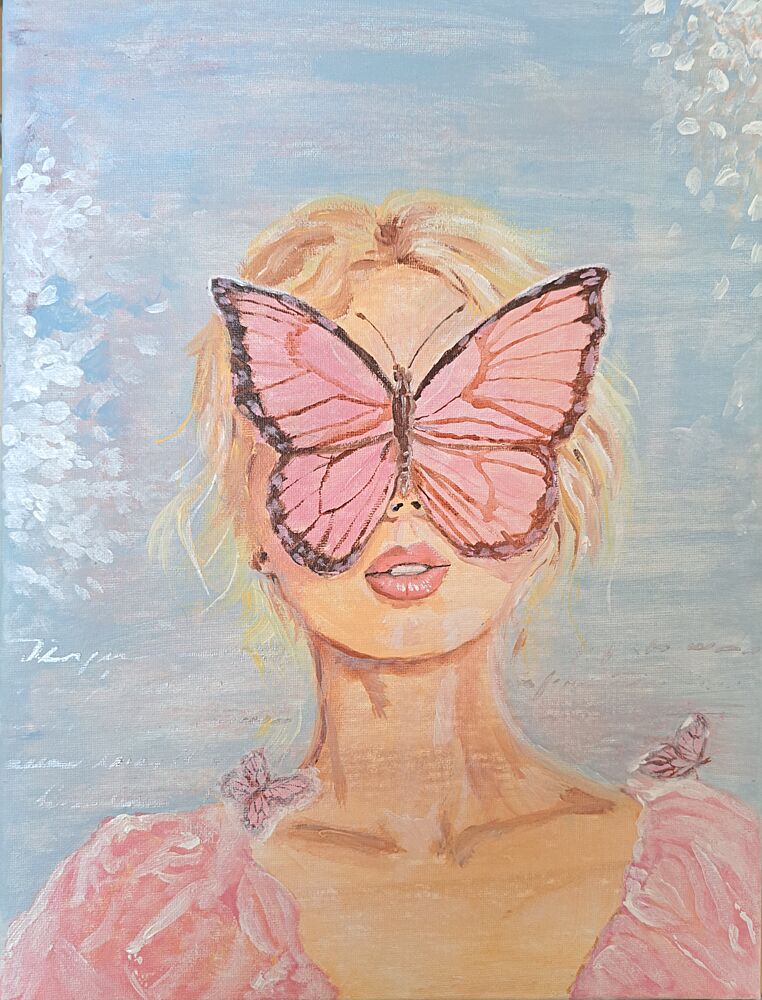 Dreamy Pink Butterfly art print by Annika Lofberg for $57.95 CAD