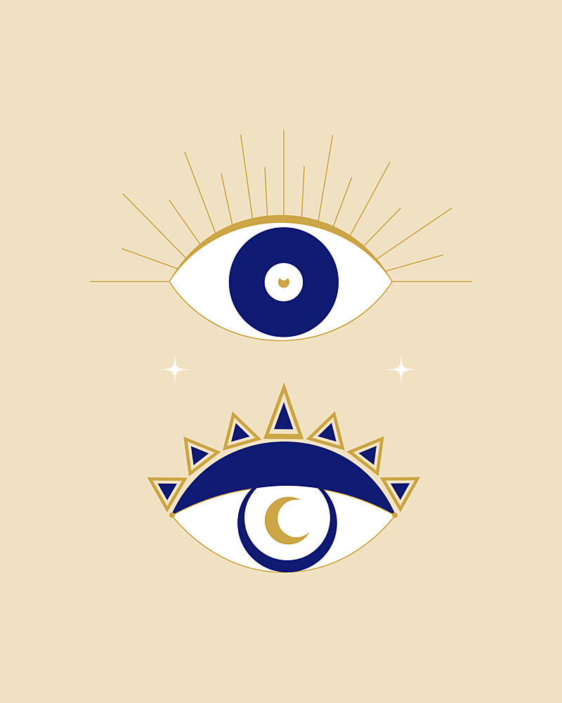 Celestial Evil Eyes art print by Estefani Caicedo for $57.95 CAD