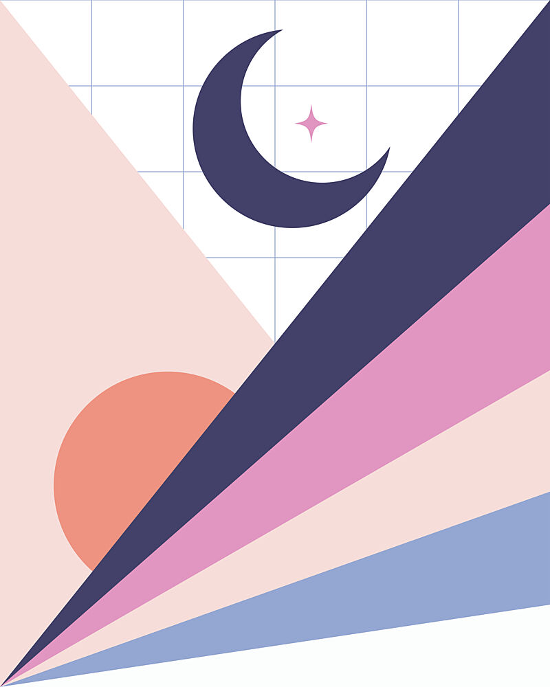 Celestial Geometric Landscape art print by Estefani Caicedo for $57.95 CAD