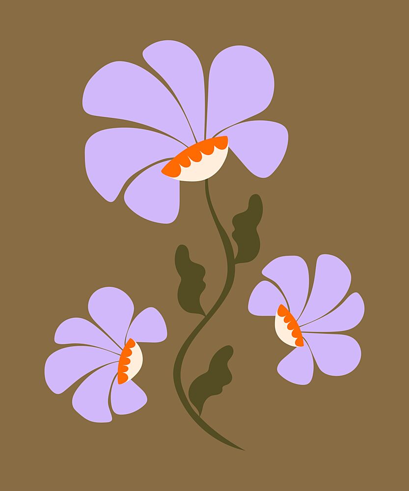 Whimsical Purple Flowers art print by Estefani Caicedo for $57.95 CAD