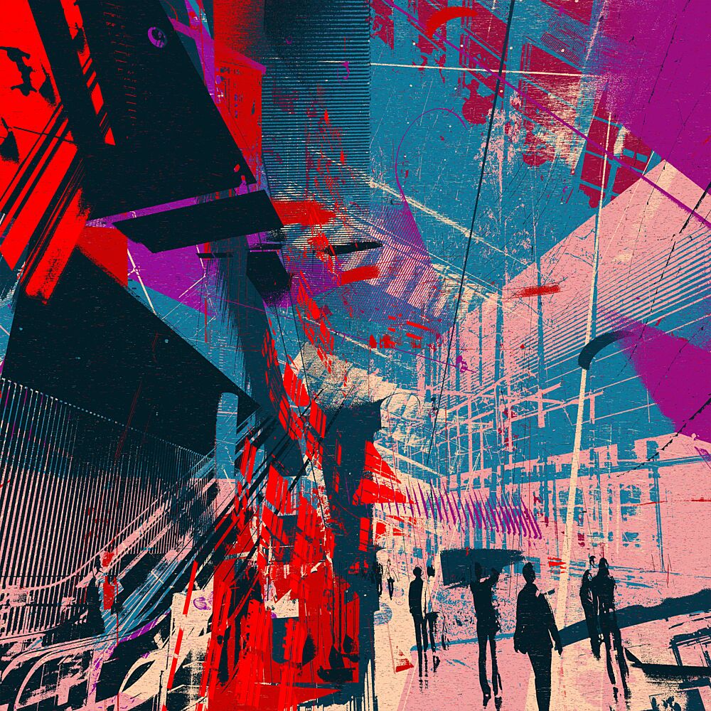 Dynamic Urban Abstract art print by Brut Carniollus for $57.95 CAD