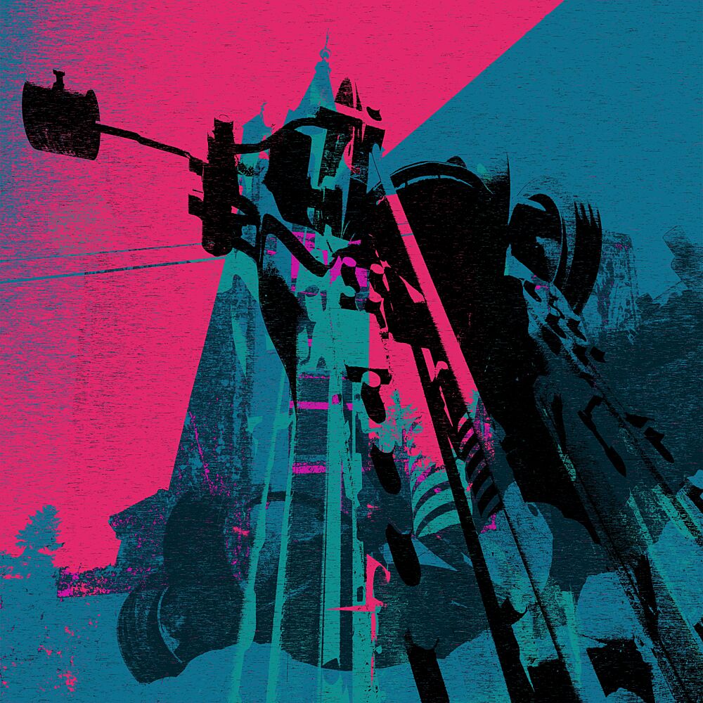 Magenta Cyan Cityscape art print by Brut Carniollus for $57.95 CAD