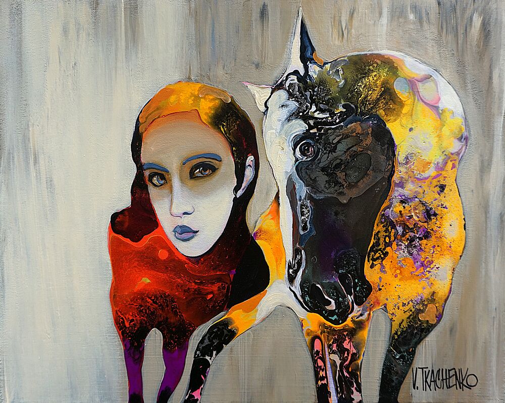 Abstract Woman Horse art print by Victor Tkachenko for $57.95 CAD