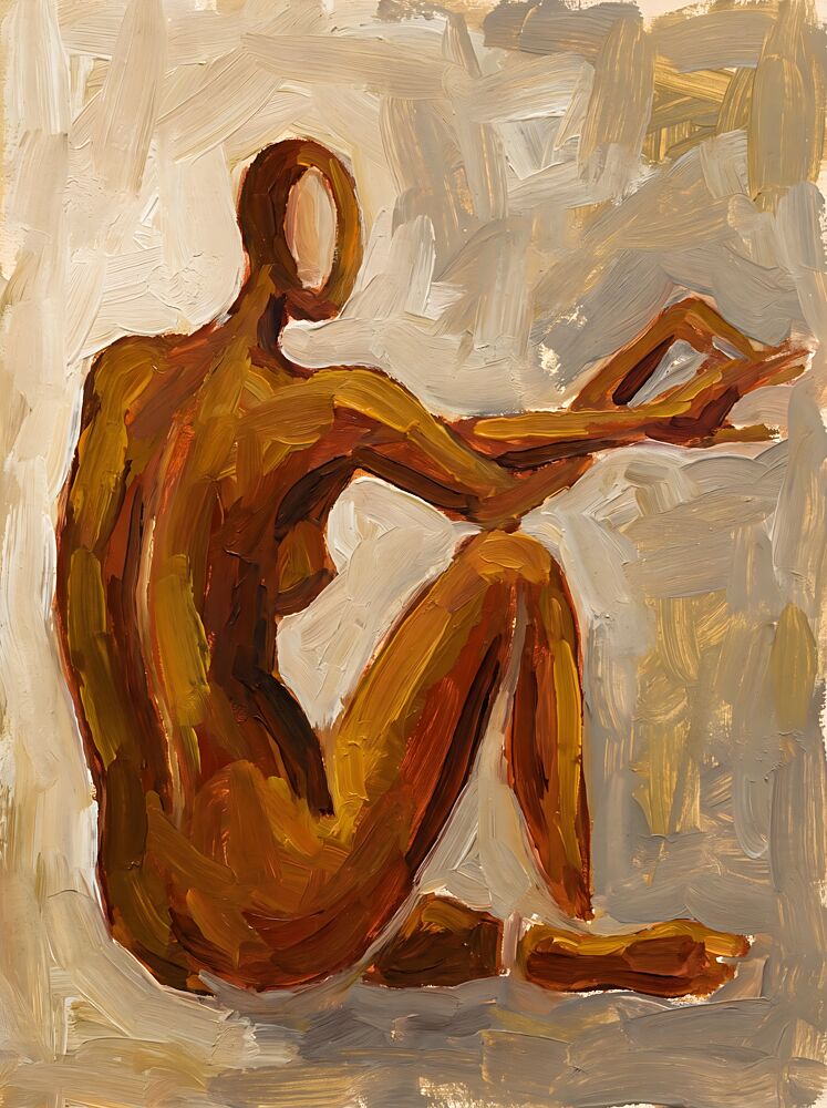 Contemplative Nude Figure art print by Hugo for $57.95 CAD