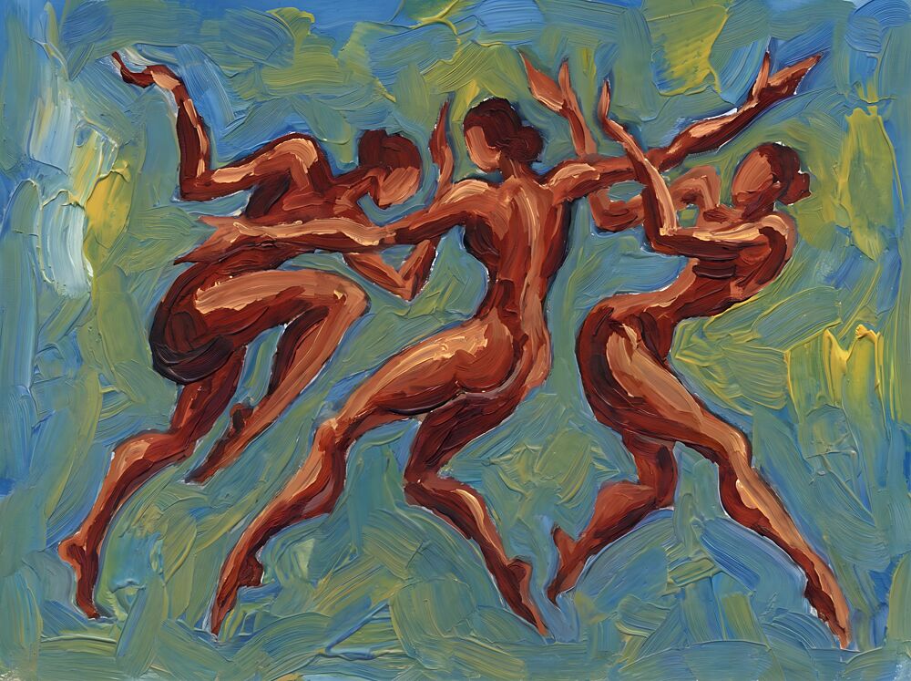 Dynamic Nude Dancers art print by Hugo for $57.95 CAD
