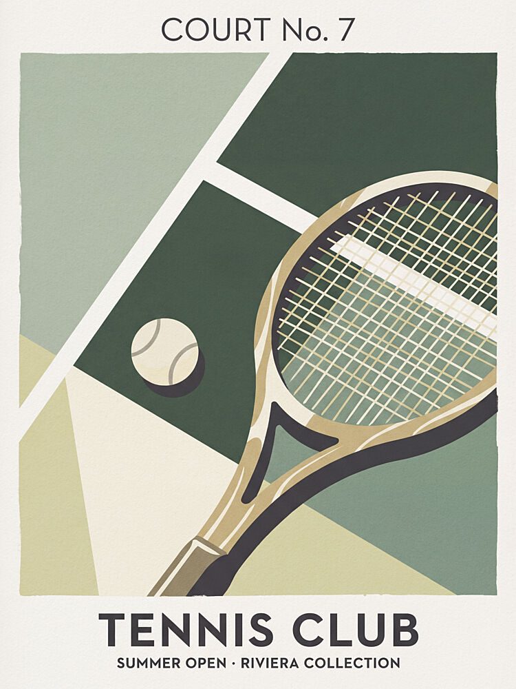 Vintage Tennis Court Design art print by Andreas Magnusson for $57.95 CAD