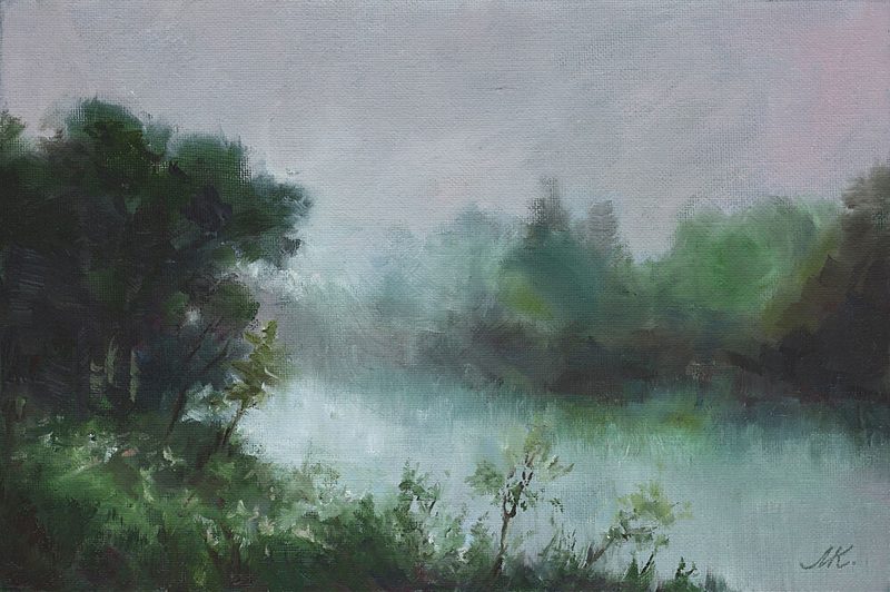 Misty River Landscape art print by Marina Kozyr for $57.95 CAD
