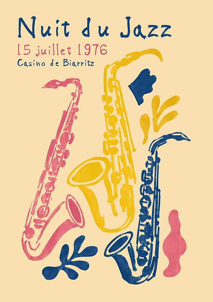 Jazz Nuit Saxophones art print by Patryk Krygowski for $57.95 CAD