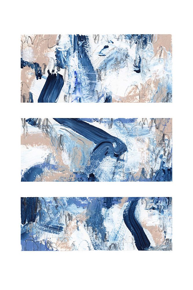 Modern Blue Brushstrokes art print by Uplusmestudio for $57.95 CAD