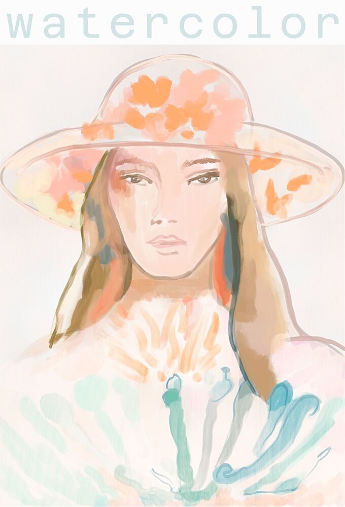 Pastel Floral Woman art print by Beate Tubach for $57.95 CAD