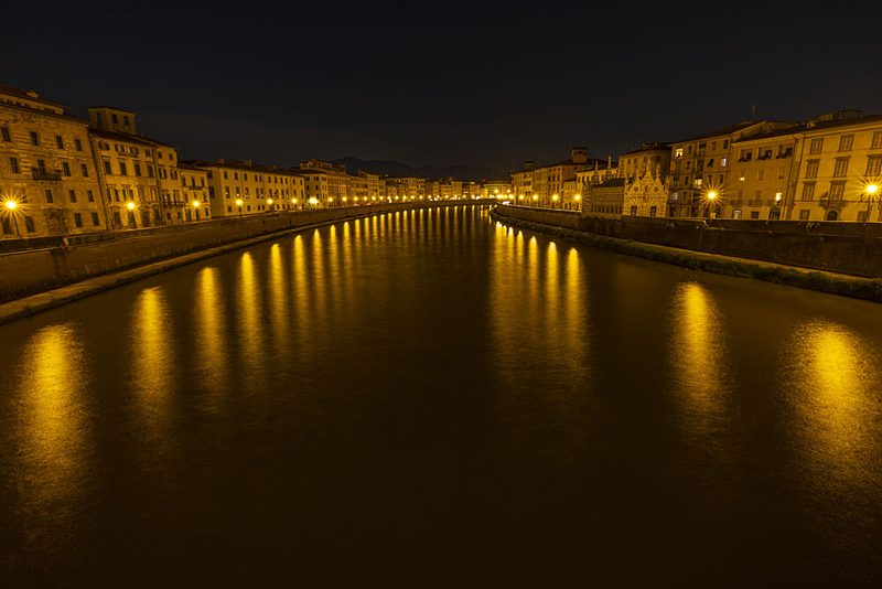Atmospheric View of the Arno in Pisa at Night art print by Harald Bader Photography for $57.95 CAD