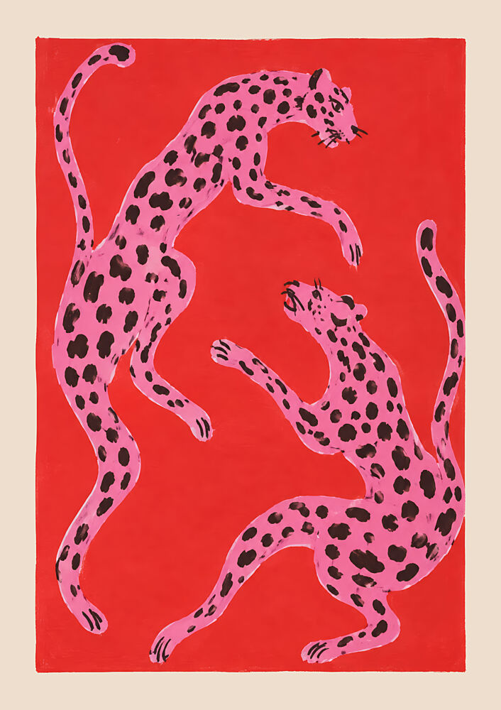 Pink Leopards Play art print by Patryk Krygowski for $57.95 CAD
