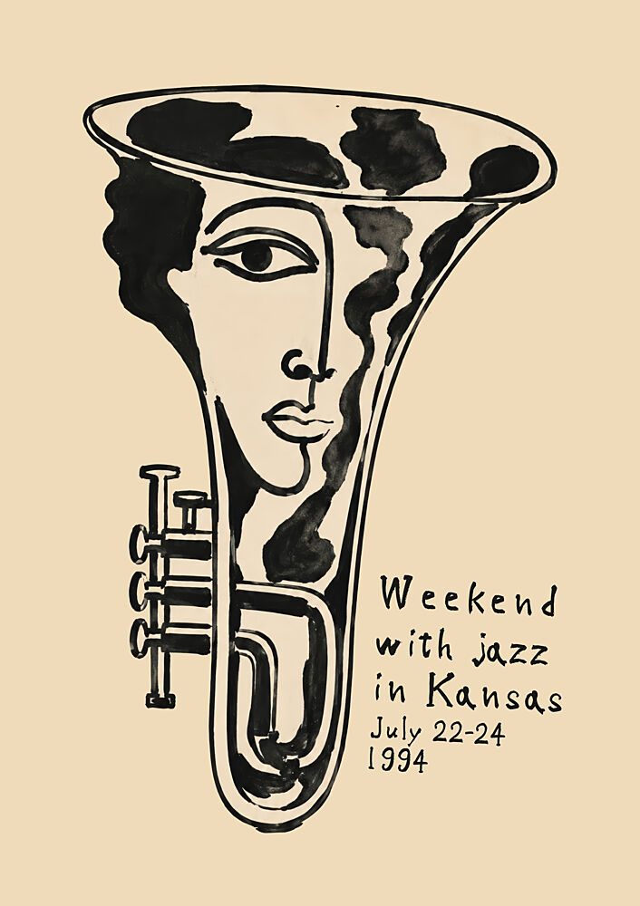 Surreal Jazz Portrait art print by Patryk Krygowski for $57.95 CAD