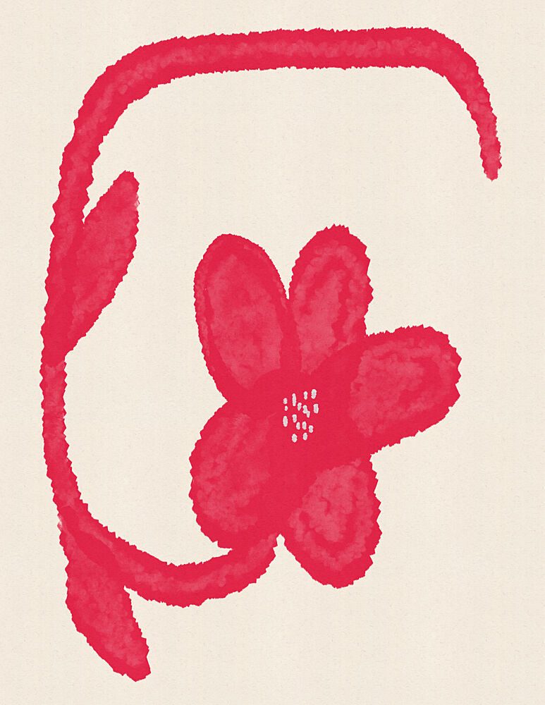 Red Abstract Bloom art print by Nicholas for $57.95 CAD