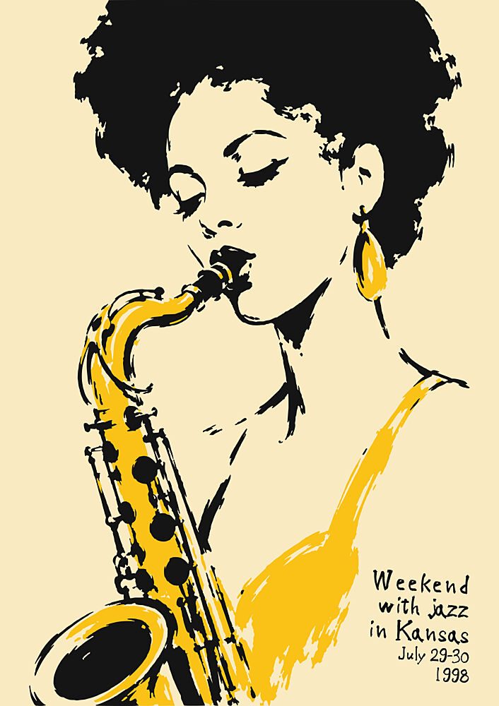 Soulful Jazz Woman art print by Patryk Krygowski for $57.95 CAD