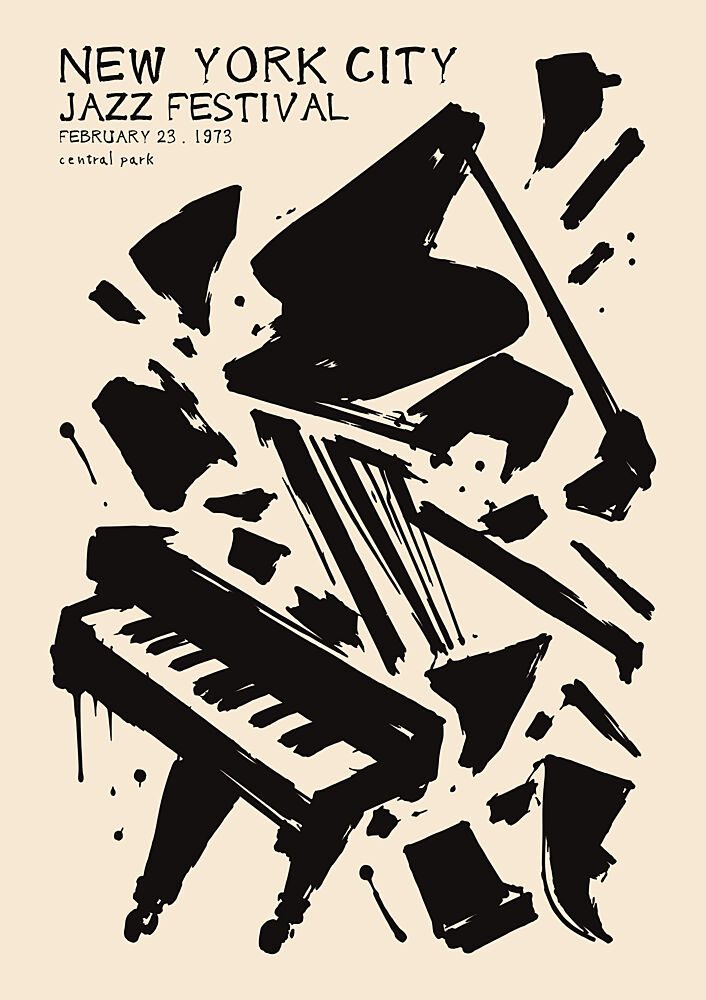 New York Jazz Piano art print by Patryk Krygowski for $57.95 CAD