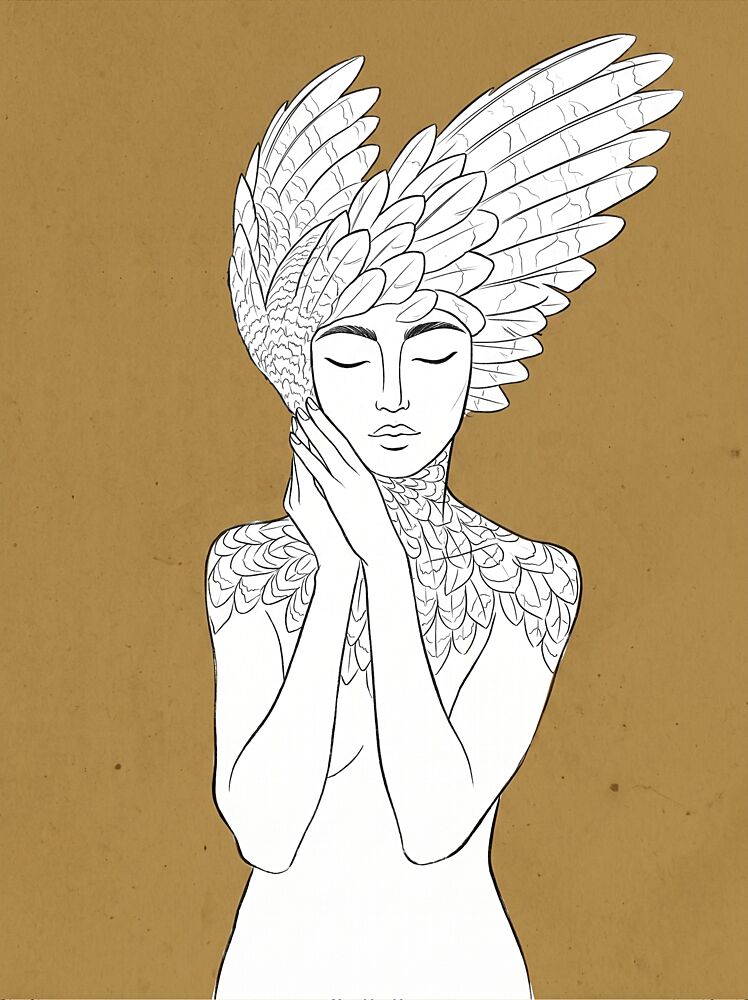 Ethereal Winged Woman art print by Sander van Laar for $57.95 CAD
