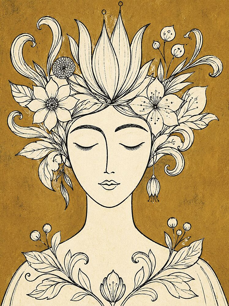 Nature Goddess Portrait art print by Sander van Laar for $57.95 CAD
