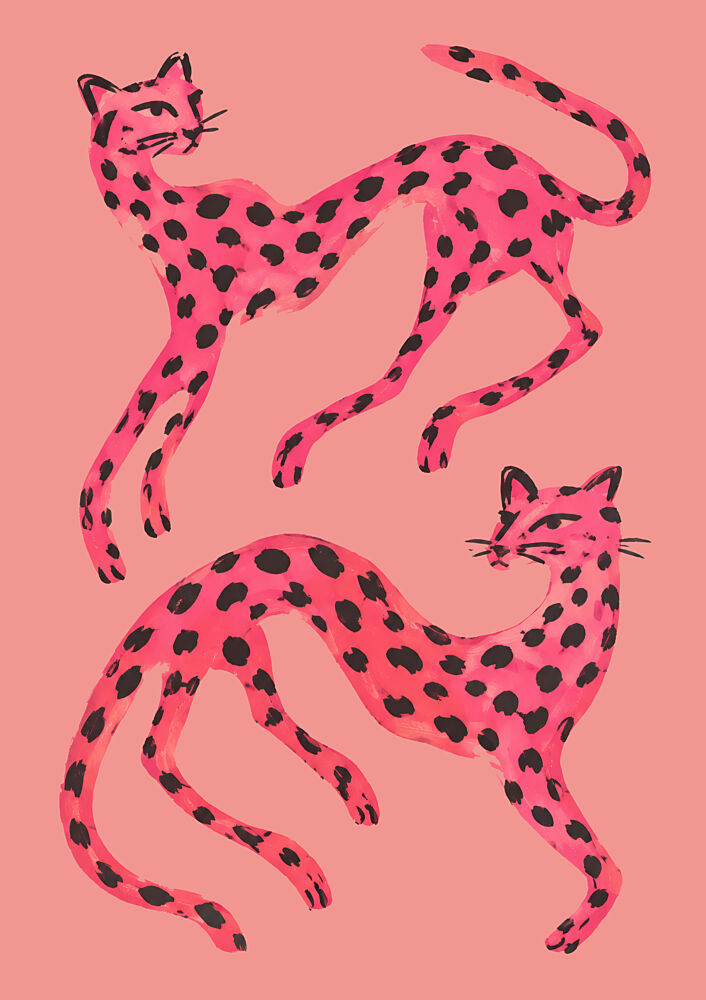 Vibrant Pink Cheetahs art print by Patryk Krygowski for $57.95 CAD