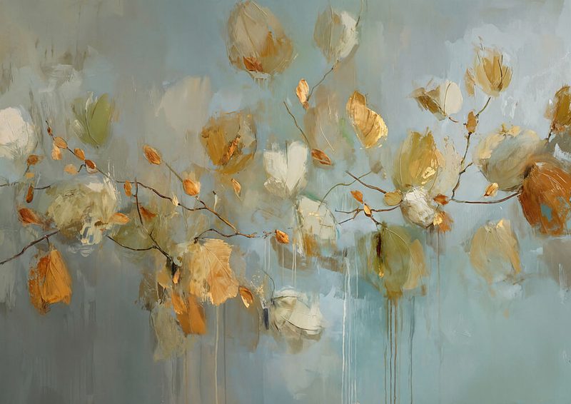 Golden Floral Whispers art print by Marian Plajdicko for $57.95 CAD