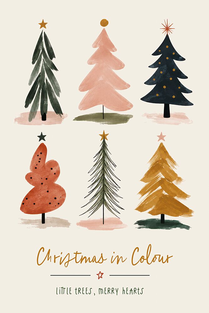 Christmas Trees in Color art print by Treechild for $57.95 CAD