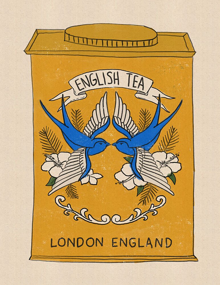 English Tea Swallows art print by Nicholas for $57.95 CAD