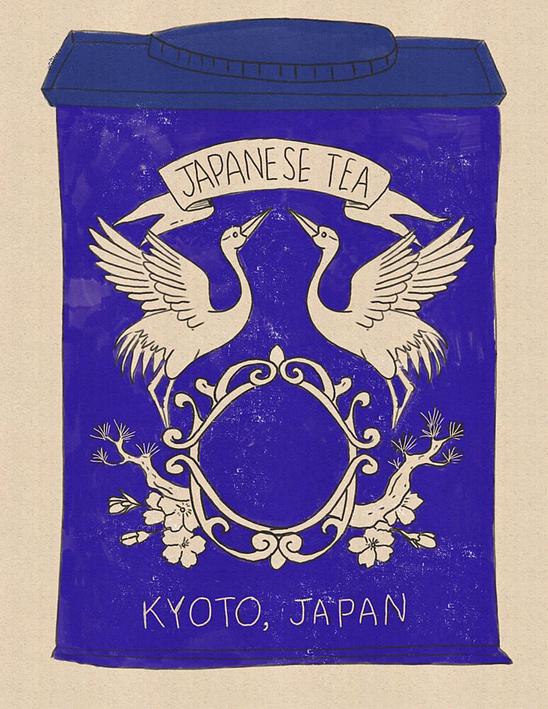Japanese Tea Cranes art print by Nicholas for $57.95 CAD