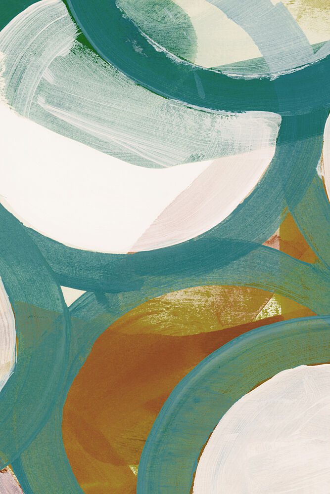 Abstract Teal Curves art print by Cartissi for $57.95 CAD