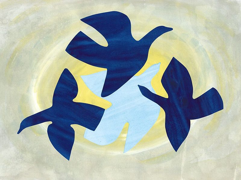 Abstract Blue Birds art print by Isabelle Brent for $57.95 CAD