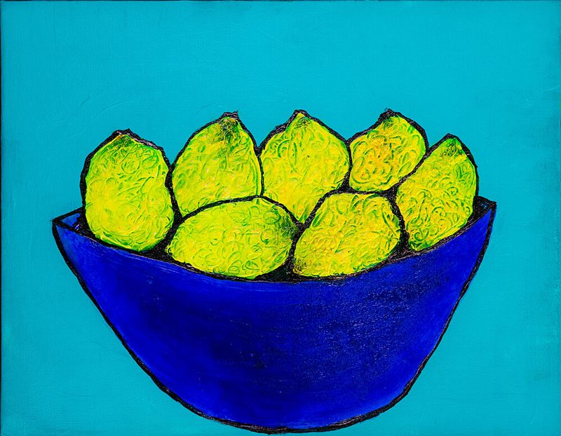 Bright Limes Blue Bowl art print by Dale Hefer for $57.95 CAD