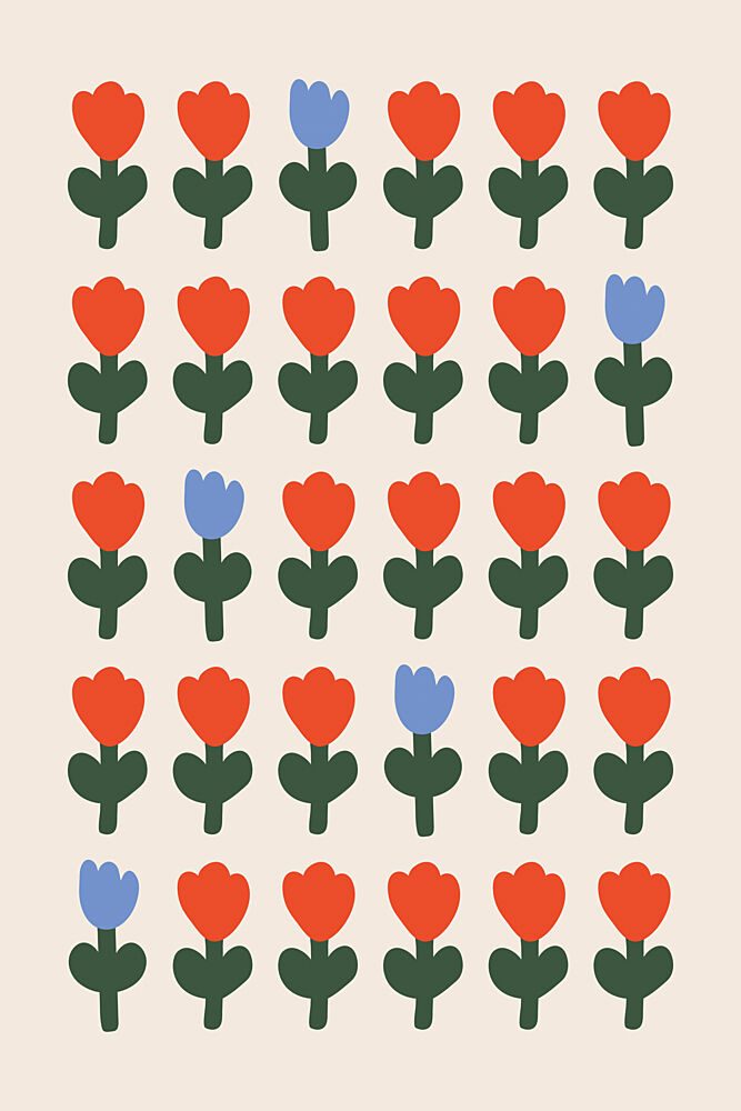Sweet Tulip Pattern art print by Treechild for $57.95 CAD