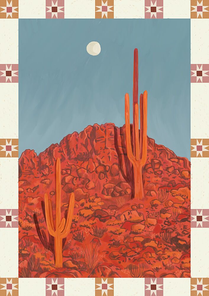 Desert Moon Saguaro art print by Sophia Holgate for $57.95 CAD
