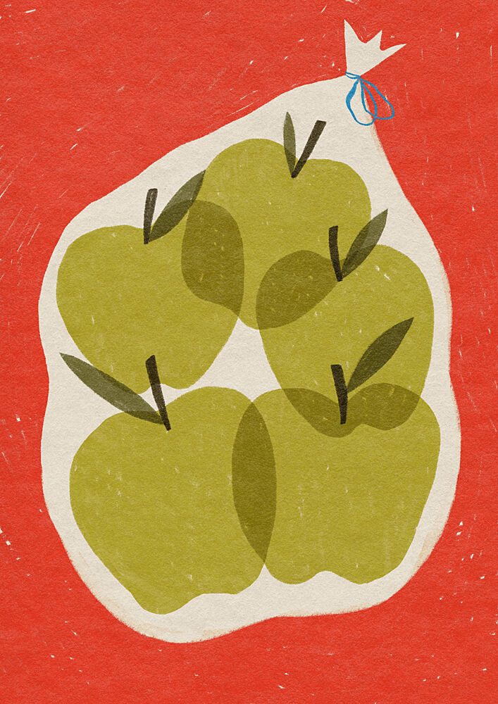 Bag of Green Apples art print by Sophia Holgate for $57.95 CAD