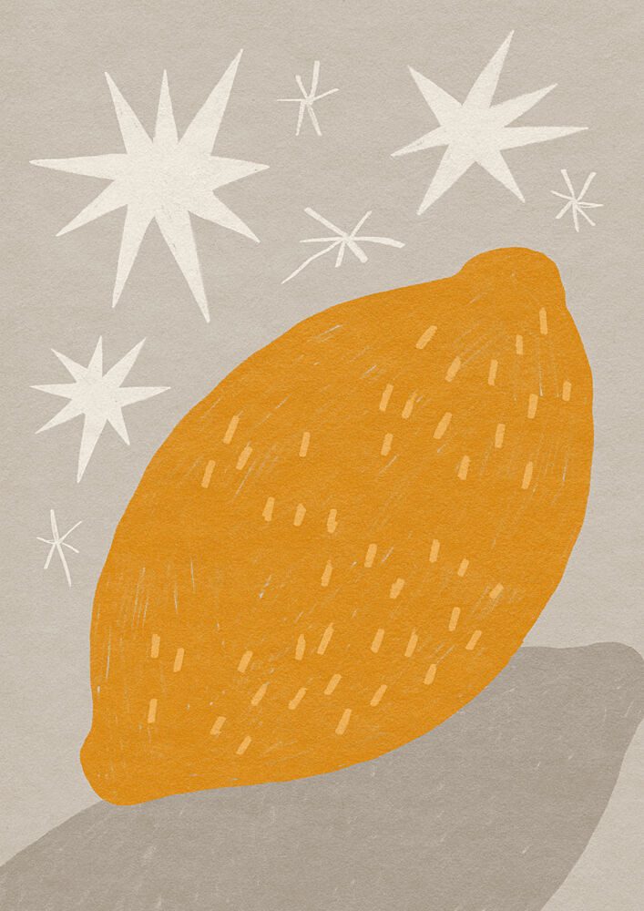 Sparkling Yellow Lemon art print by Sophia Holgate for $57.95 CAD