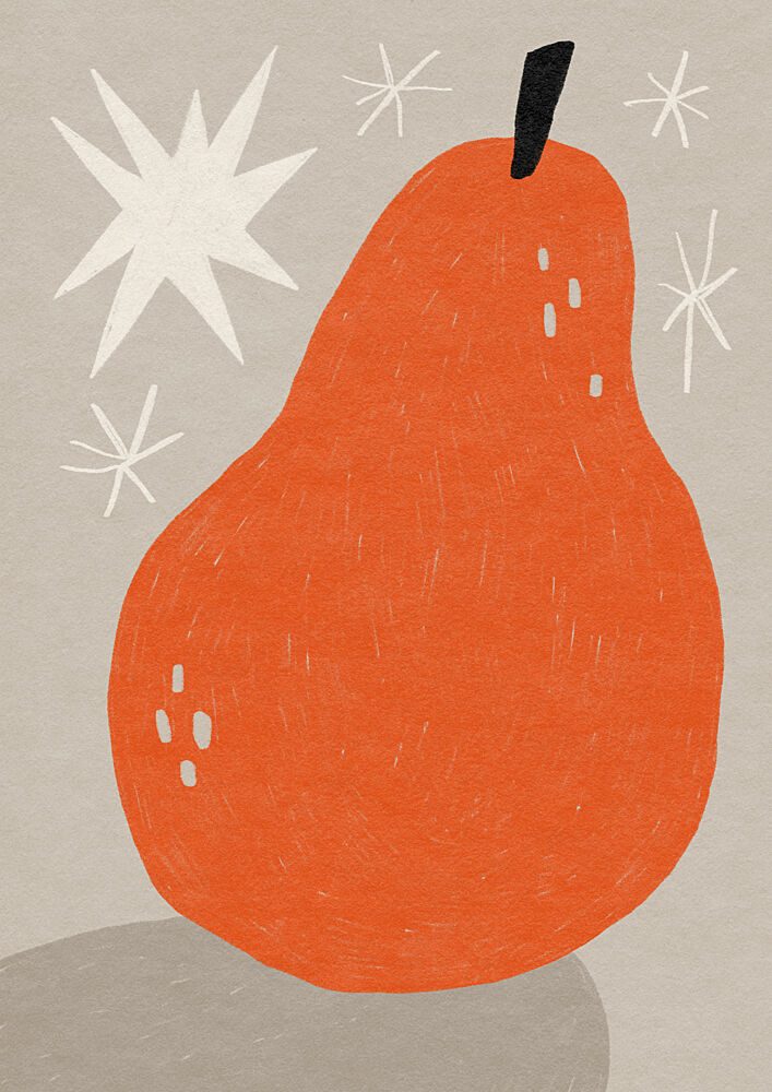 Whimsical Orange Pear art print by Sophia Holgate for $57.95 CAD