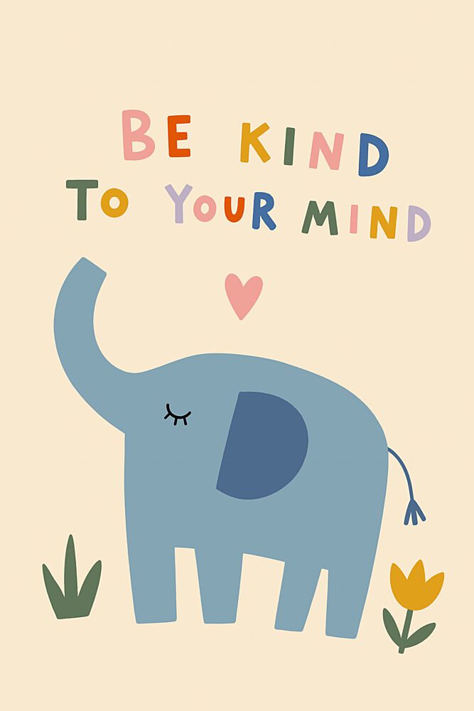 Blue Elephant Kindness art print by Treechild for $57.95 CAD