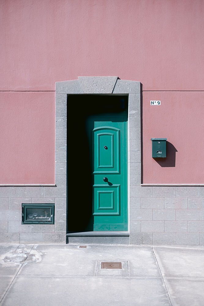 Green Door Pink Wall art print by HelloHappylife for $57.95 CAD
