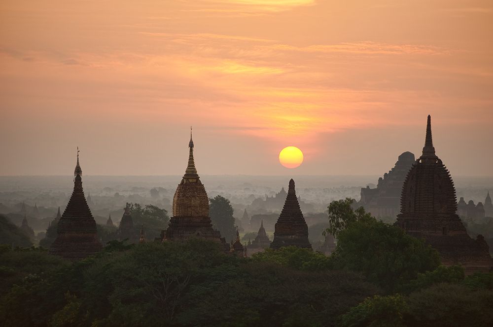 Sunrise Bagan Ii art print by Wendy for $57.95 CAD