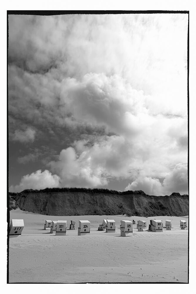 Beach Chairs under Clouds art print by Treechild for $57.95 CAD