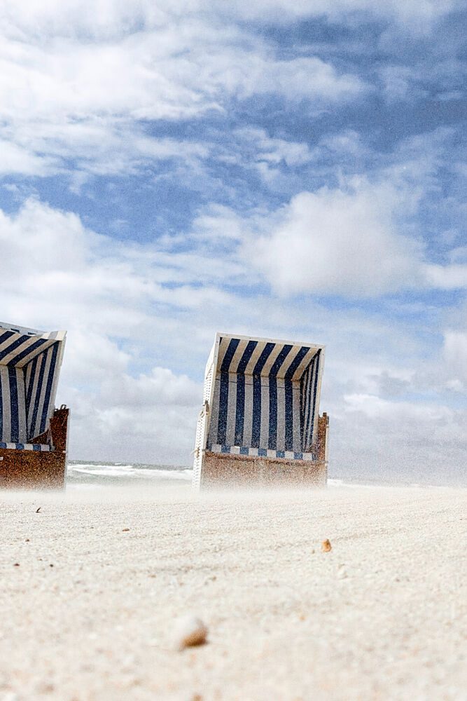 Striped Beach Chairs art print by Treechild for $57.95 CAD