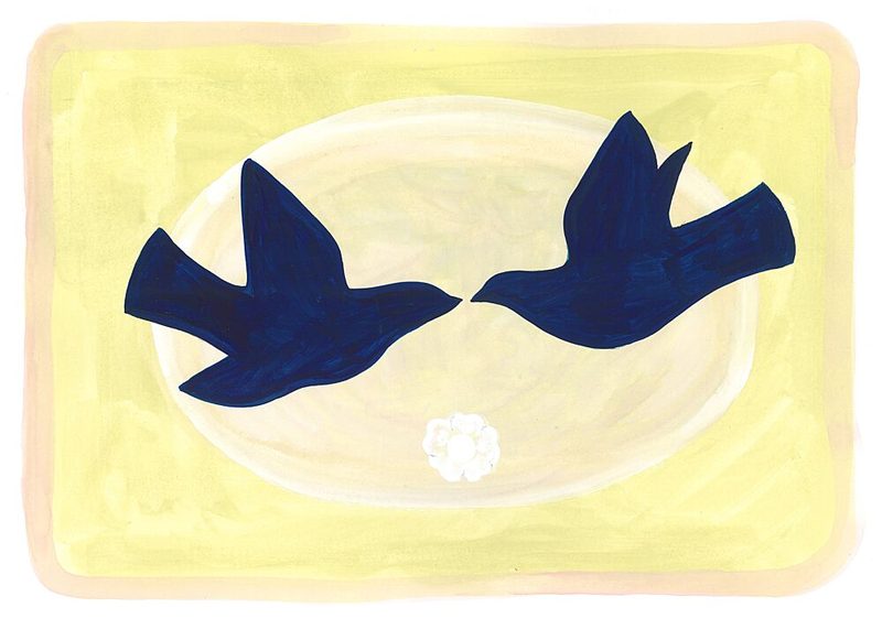 Blue Love Birds art print by Isabelle Brent for $57.95 CAD