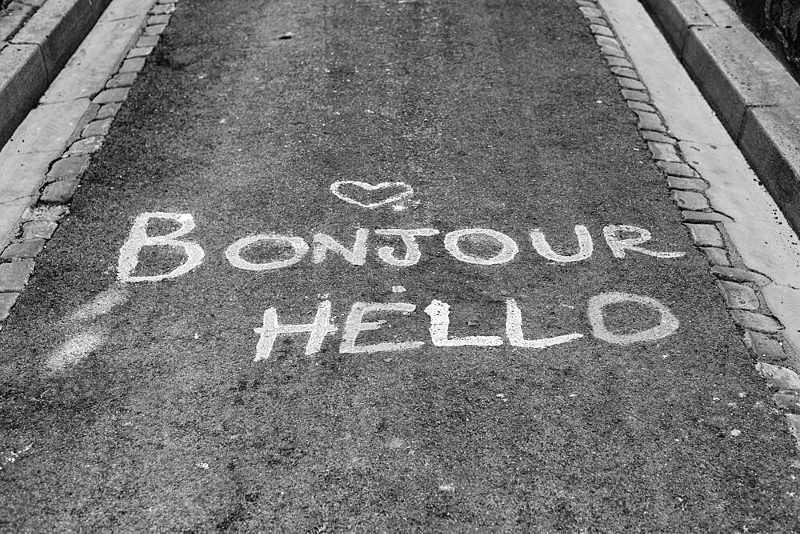 Bonjour Hello Street Art art print by HelloHappylife for $57.95 CAD