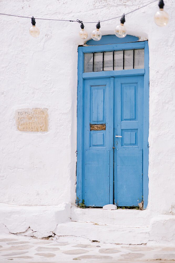 Greek Island Blue Door art print by HelloHappylife for $57.95 CAD