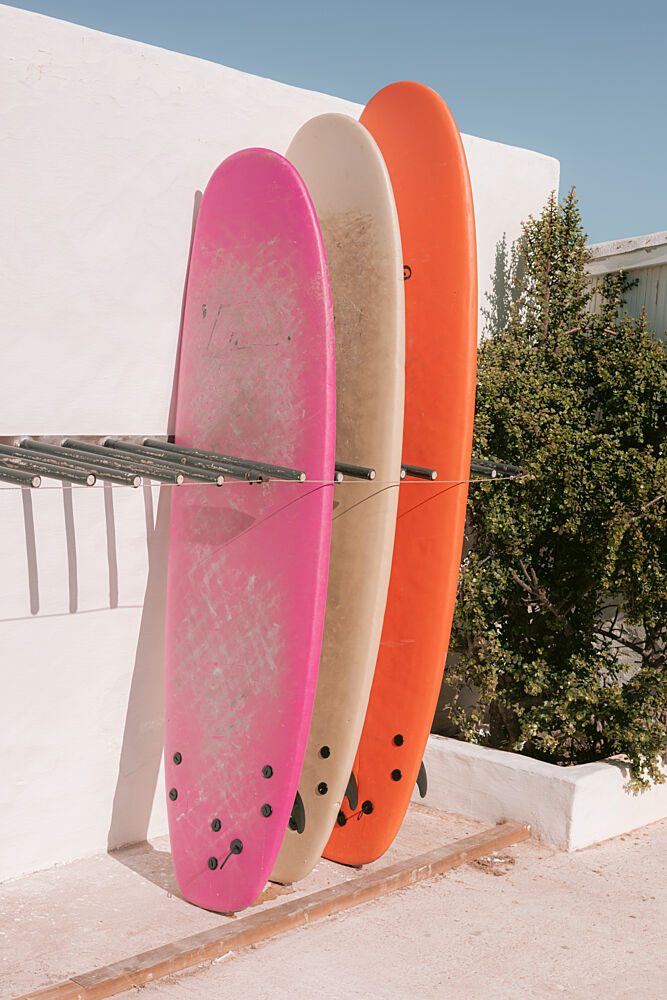 Colorful Surfboards on Wall art print by HelloHappylife for $57.95 CAD