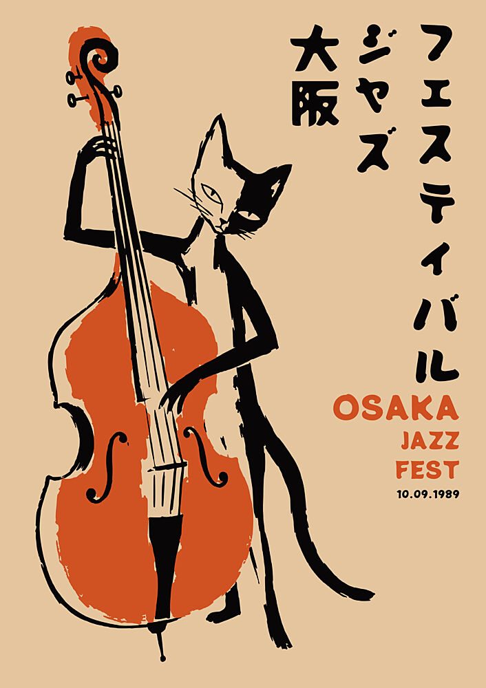 Jazz Cat Bass Player art print by Patryk Krygowski for $57.95 CAD