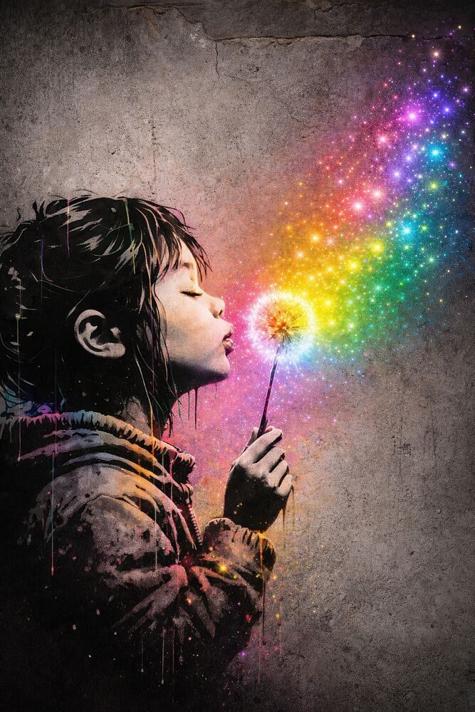 Childs Rainbow Wish art print by Mark Andre Matthews for $57.95 CAD