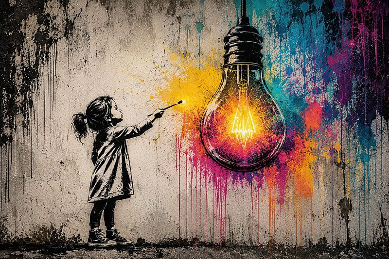 Childs Bright Idea art print by Mark Andre Matthews for $57.95 CAD