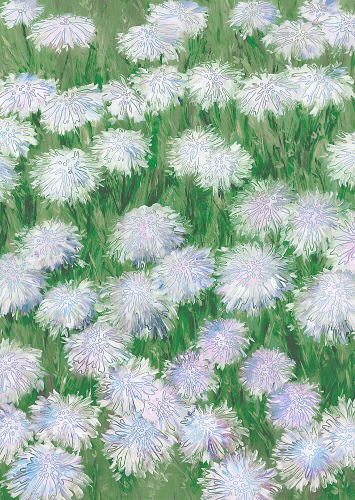 Fluffy White Flowers art print by Rosana Laiz Blursbyai for $57.95 CAD