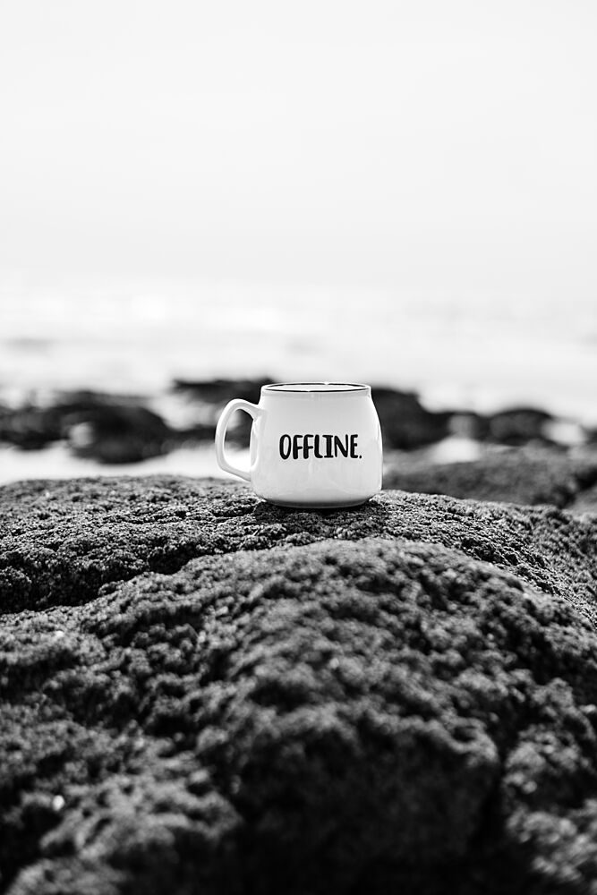 Offline Mug Beach art print by HelloHappylife for $57.95 CAD