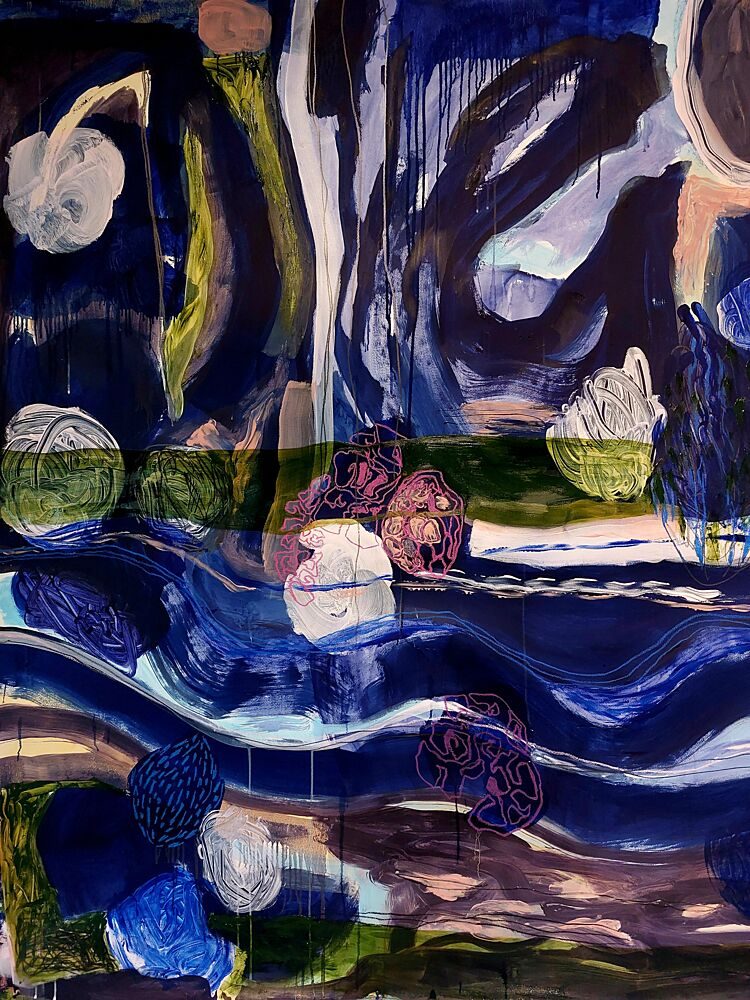 Deep Blue Flow art print by Monika Riethmueller for $57.95 CAD